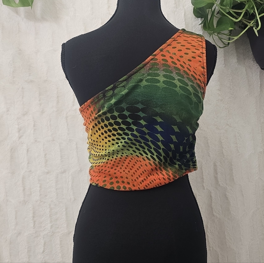 Fashion Nova Asymmetrical Multicolor Top - Picture 5 of 6